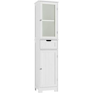 Bathroom Storage Cabinet with 2 Doors & 1 Drawer, Floor Freestanding, White